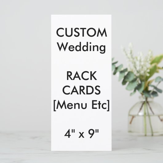 Aangepast menu en programmakaarten 9 x 4 inch vert (Staand voorkant)