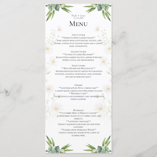 Aangepast menu eucalyptus daisy thema Flat Menu (Voorkant)