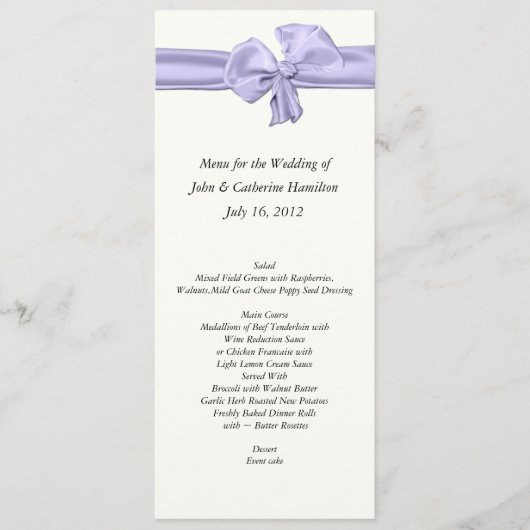 Aangepast menu Skinny Weddenstabel (Voorkant)