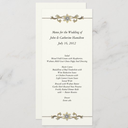 Aangepast menu Skinny Weduwtabel (Voorkant / Achterkant)