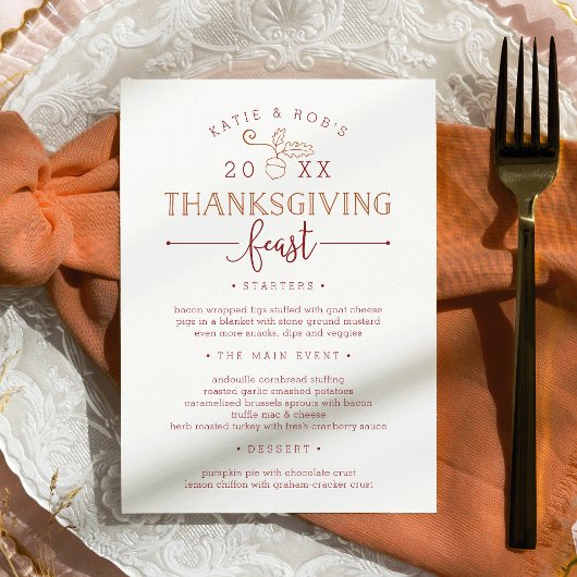 Aangepast menu Thanksgiving feast