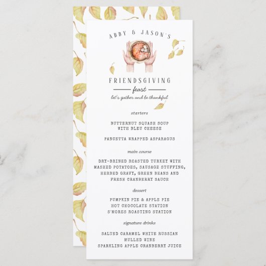 Aangepast menu Thanksgiving feast (Voorkant / Achterkant)