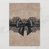 Aangepast menu voor Burlap, Linen en lace bruiloft (Achterkant)