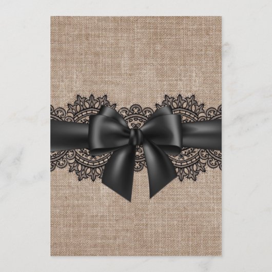 Aangepast menu voor Burlap, Linen en lace bruiloft (Achterkant)