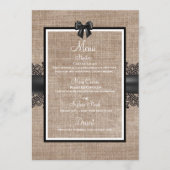 Aangepast menu voor Burlap, Linen en lace bruiloft (Voorkant)