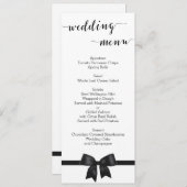 Aangepast menu voor zwart-wit bruiloft met blokje (Voorkant / Achterkant)
