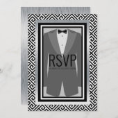 Aangepast menu voor zwarte en zilveren bachelor (Voorkant / Achterkant)