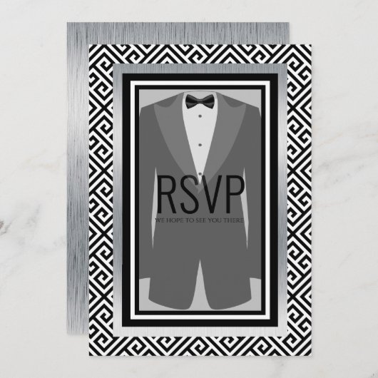 Aangepast menu voor zwarte en zilveren bachelor (Voorkant / Achterkant)