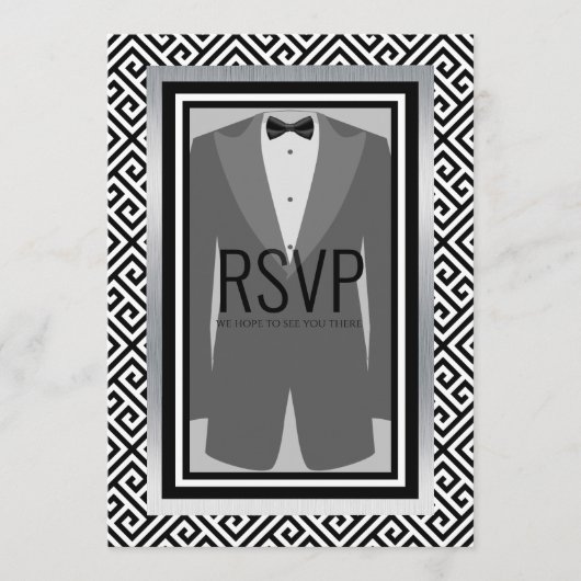 Aangepast menu voor zwarte en zilveren bachelor (Voorkant)