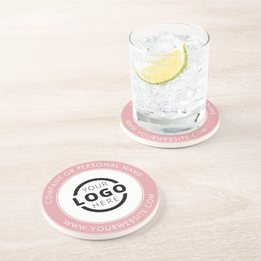 Aangepast merk Bedrijfs Logo Promotieroze Zandsteen Onderzetter (Zijkant)