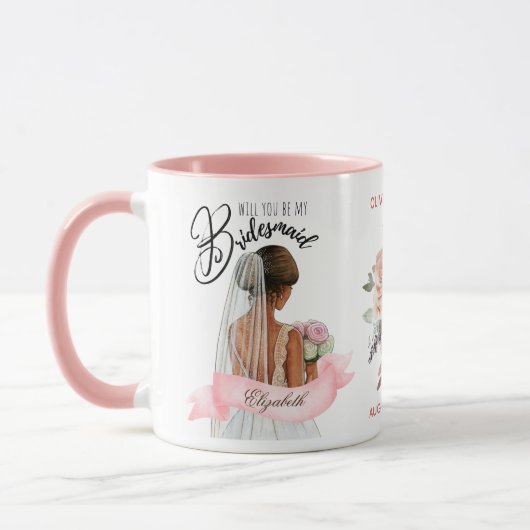 Aangepast merk bruidsmeisje voorstel bruids partij mok (Links)