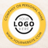 Aangepast merk Business Logo Promogeel Ronde Kartonnen Onderzetter (Voorkant)
