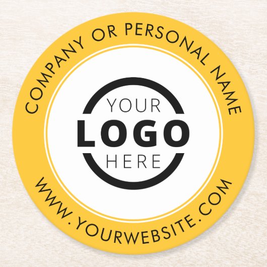 Aangepast merk Business Logo Promogeel Ronde Kartonnen Onderzetter (Voorkant)
