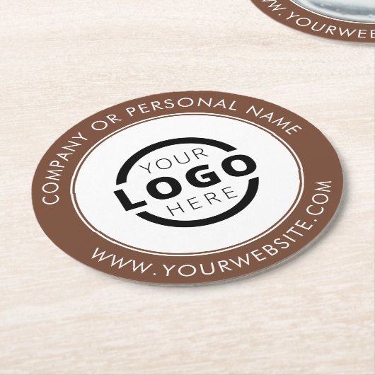 Aangepast merk Business Logo Promotion Brown Ronde Kartonnen Onderzetter (Gebogen)