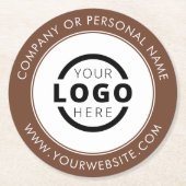 Aangepast merk Business Logo Promotion Brown Ronde Kartonnen Onderzetter (Voorkant)