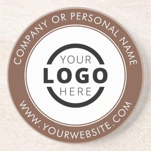 Aangepast merk Business Logo Promotion Brown Zandsteen Onderzetter (Voorkant)