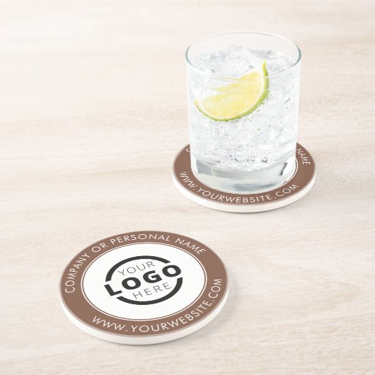 Aangepast merk Business Logo Promotion Brown Zandsteen Onderzetter (Zijkant)