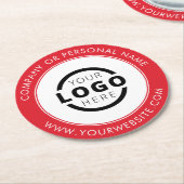Aangepast merk Business Logo Promotion Red Ronde Kartonnen Onderzetter (Gebogen)