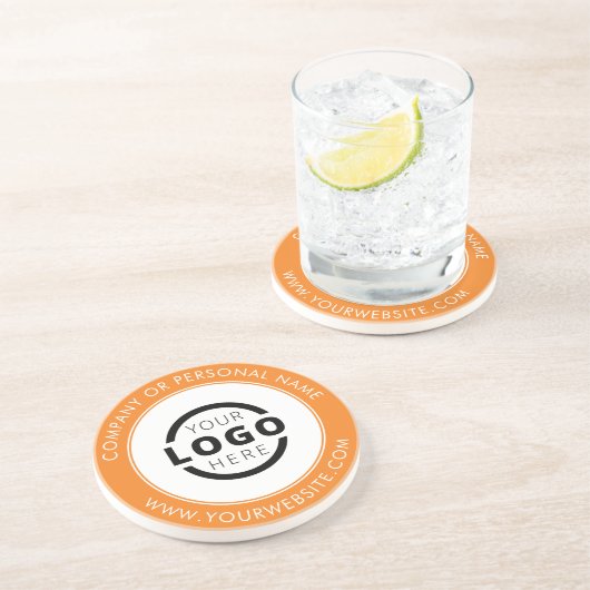 Aangepast merk Business Logo - Sinaasappel voor sp Zandsteen Onderzetter (Zijkant)