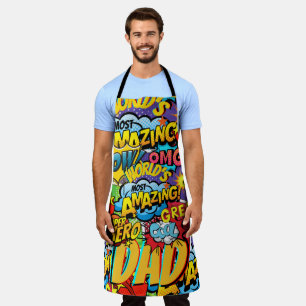 Aangepast merk DAD-cadeau - Strips Superheld Fun N Schort