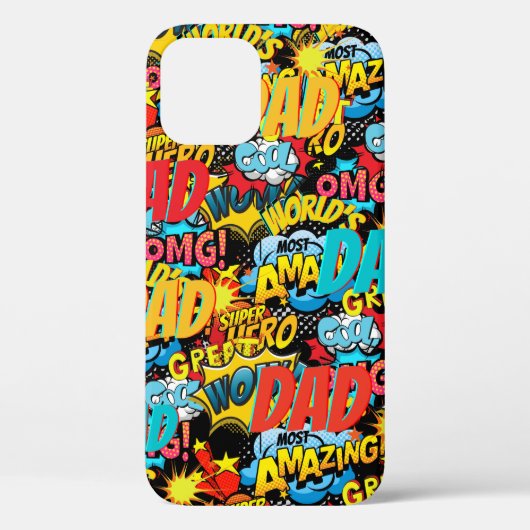 Aangepast merk DAD Gift - Comic Superhero Fun Name Case-Mate iPhone Case (Achterkant)