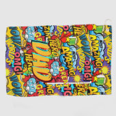 Aangepast merk DAD Gift - Comic Superhero Fun Name Golfhanddoek (Horizontaal)