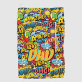 Aangepast merk DAD Gift - Comic Superhero Fun Name Golfhanddoek (Voorkant)