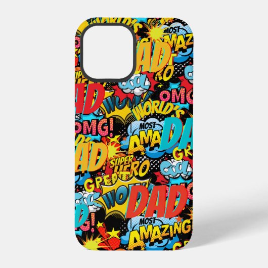 Aangepast merk DAD Gift - Comic Superhero Fun Name iPhone Hoesje (Achterkant)