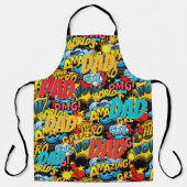 Aangepast merk DAD Gift - Comic Superhero Fun Name Schort (Voorkant)