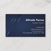 Aangepast merk Donkerblauw Moderne Content Creator Visitekaartje (Achterkant)