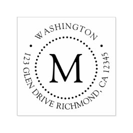 Aangepast merk dot Lijst monogram retouradres Zelfinktende Stempel