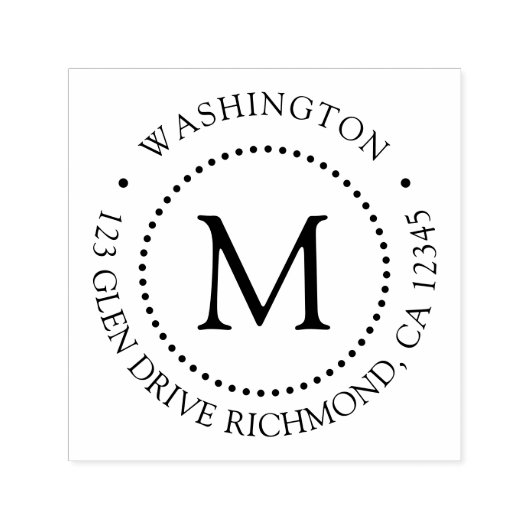 Aangepast merk dot Lijst monogram retouradres Zelfinktende Stempel (Design)