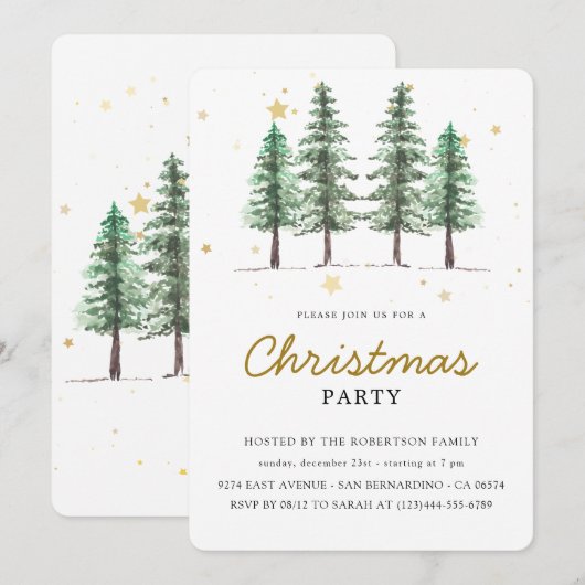 Aangepast merk Elegant Christmas Holiday Party Kaart (Voorkant / Achterkant)