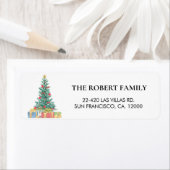 Aangepast merk Elegant Kerst retour adres Etiket (Insitu)