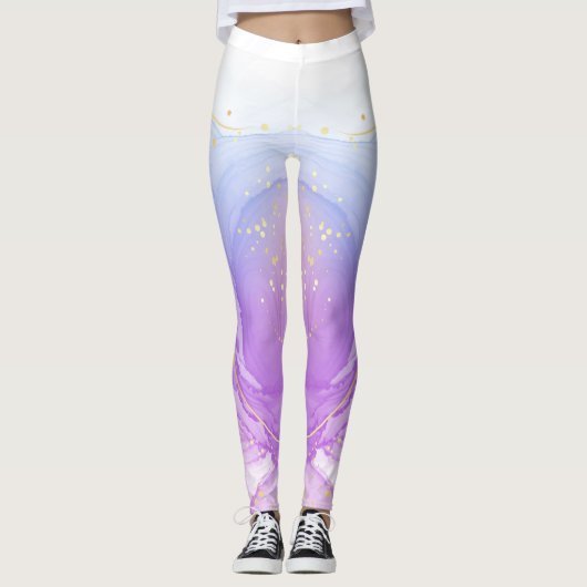 Aangepast merk Elegant Waterverf Boeket Design Leggings (Voorkant)