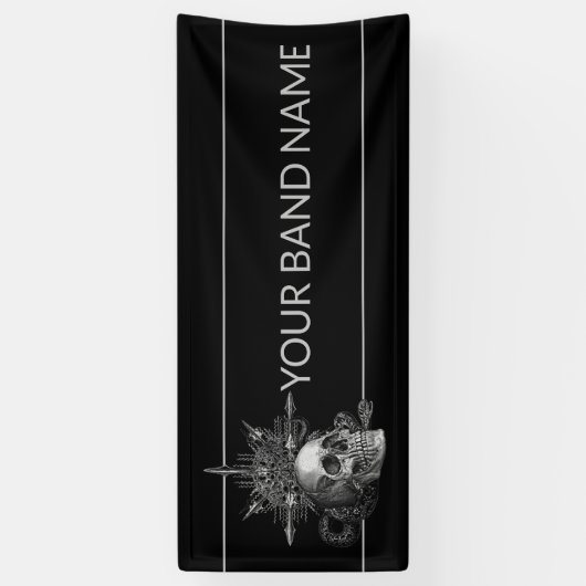 Aangepast merk Merch Rock Show Skull Metal Music G Spandoek (Verticaal)