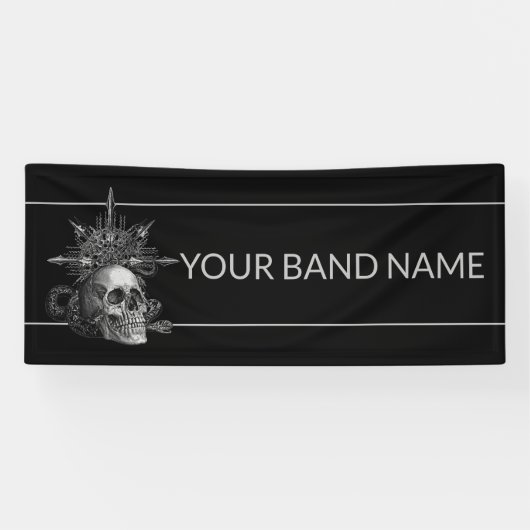 Aangepast merk Merch Rock Show Skull Metal Music G Spandoek (Horizontaal)