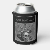 Aangepast merk Merch Skull Rock Musician Metal Mus Blikjeskoeler (Blikje Achterkant)