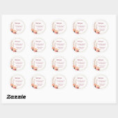 Aangepast merk perzik schattig ronde sticker (Vel)