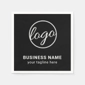 Aangepast merk Simple Company Black Business Logo Servet (Voorkant)
