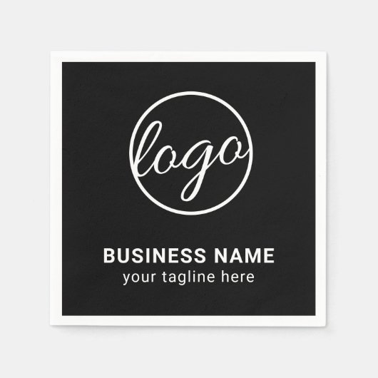 Aangepast merk Simple Company Black Business Logo Servet (Voorkant)