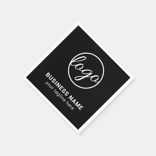Aangepast merk Simple Company Black Business Logo Servet (Hoek)