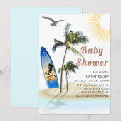 Aangepast merk strand surfen Baby shower Kaart (Voorkant / Achterkant)