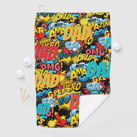 Aangepast merk VADER-cadeau - Strips Superheld Fun Golfhanddoek (Insitu)