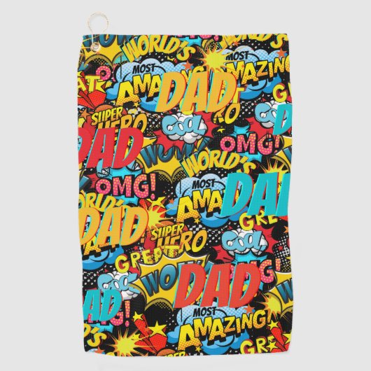 Aangepast merk VADER-cadeau - Strips Superheld Fun Golfhanddoek (Voorkant)