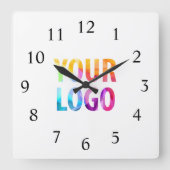 Aangepast merk voor Logo voor speciale acties Vierkante Klok (Voorkant)