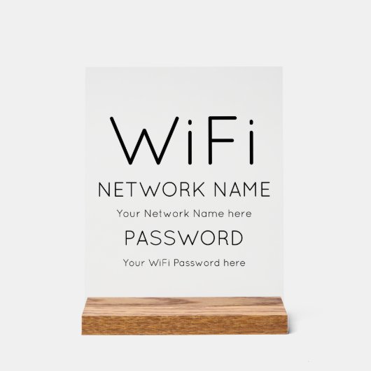 Aangepast merk WiFi Details Acryl bord (Voorkant)