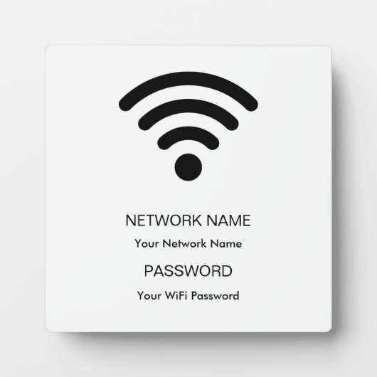 Aangepast merk WiFi-netwerk en wachtwoordteken Fotoplaat (Voorkant)
