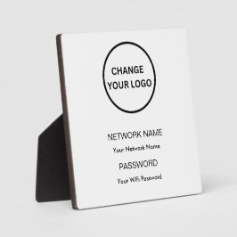 Aangepast merk WiFi-netwerk en wachtwoordteken Fotoplaat