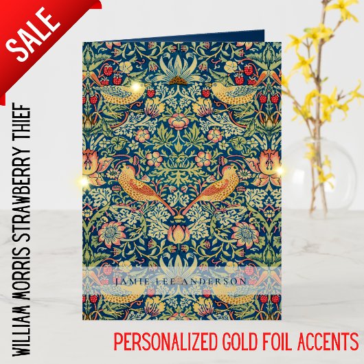 Aangepast merk William Morris vogels patroon Folie Wenskaart